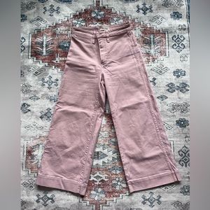 Pink Madewell wide leg cropped pants
